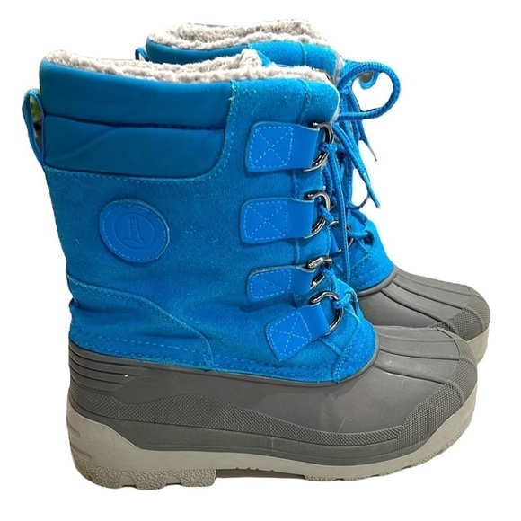 LAND’S End Girl’s Waterproof Suede Rubber Duck Boot SZ 6 - Picture 1 of 8